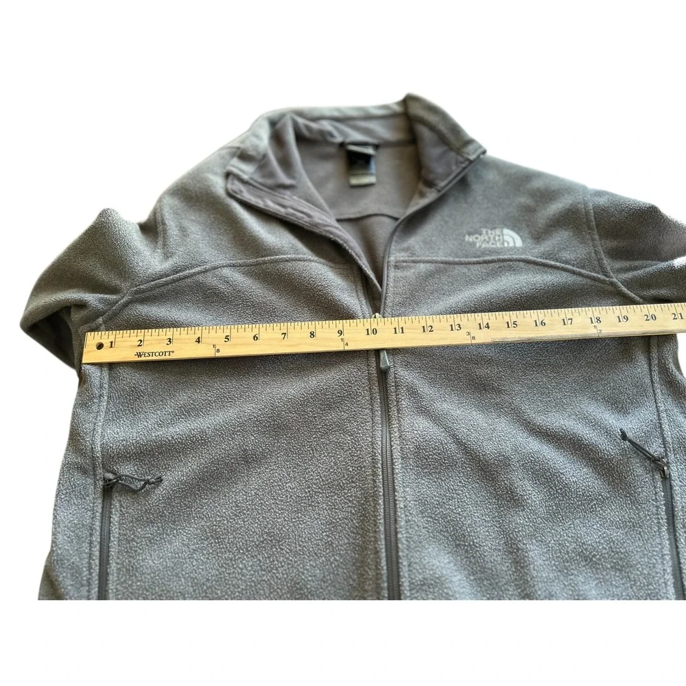 The North Face Mens Full Zip‎ Fleece Jacket Gray Long Sleeve Size M